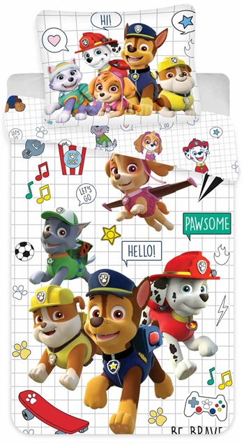 8: Junior sengetøj 100x140 cm - Paw Patrol - Pawsome - 2 i 1 design - 100% bomulds sengesæt